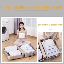 Set van 6 Herbruikbare Wasnetten met Rits voor de Wasmachine, Duurzame Mesh Zakjes voor Kleding, Ondergoed en Sokken (60x60/60x50/50x40/40x30/30x20/15) — thumbnail 2