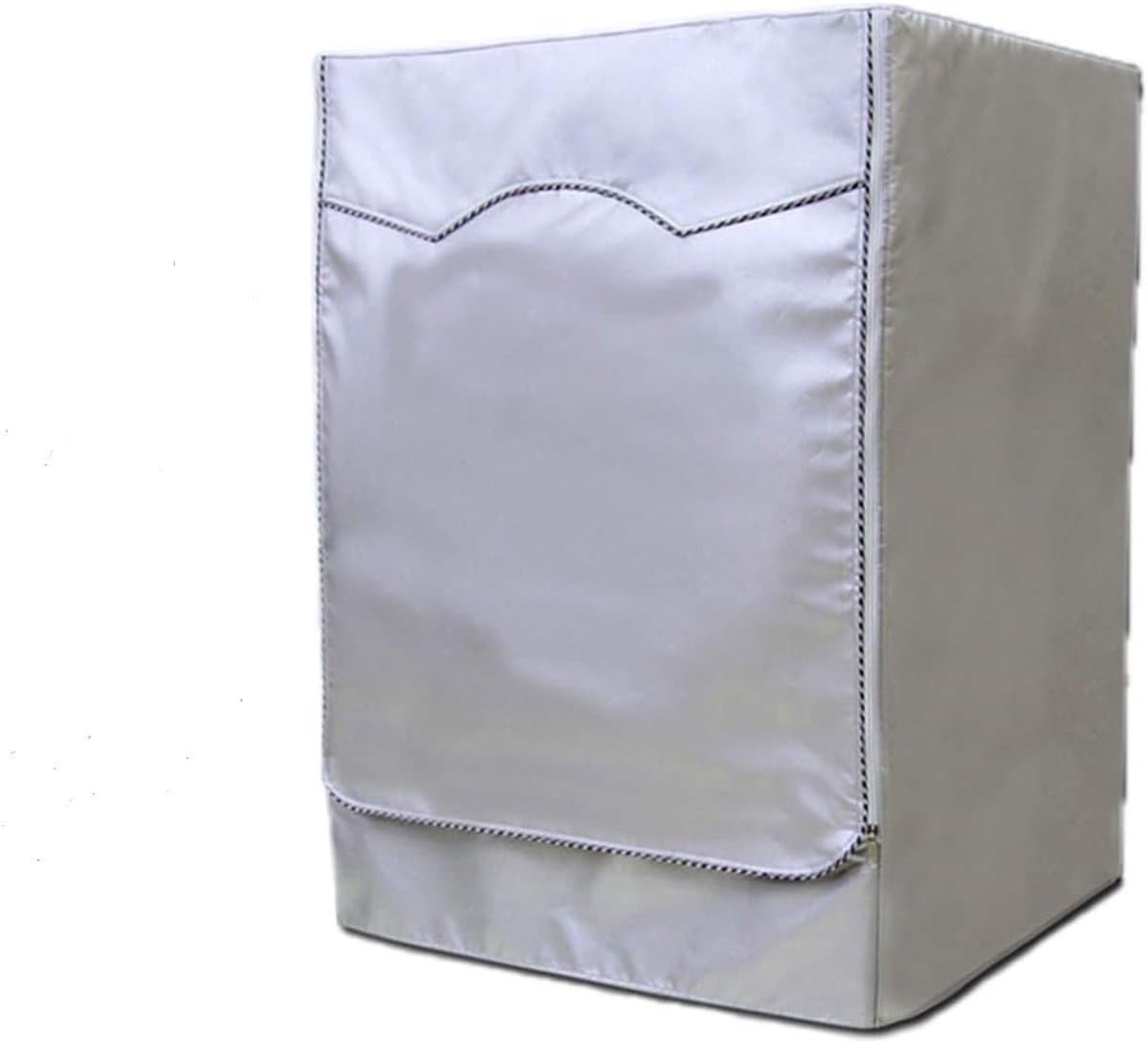 Wasmachinehoes - Wasserdicht Stof UV-Bescherming - 1 Stuk 55x60x85 CM - Stoffrontlader Afdekking met Ritssluiting - Voor Wasmachine en Droger - Zilverkleurig — afbeelding 1
