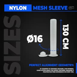 Nylon Zeef - Chemisch Anker - Stevig Bevestigen - Geoptimaliseerd Ontwerp - 16x130mm 25 Stuks - Wit/Grijs — thumbnail 4
