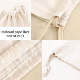 Wasbare Canvas Waszakken met Trekkoord - Set van 2, 60x48cm, Ruime Opbergtassen voor Kleding, Perfect voor Wassen en Organiseren — thumbnail 5