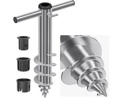 Parasol grondanker voor patio, schroef in de grond houder, 42 cm aardspike basis voor parasol met 3-5 cm paal, ideaal voor strand en tuin.