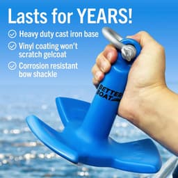 Rivieranker Boot - Paddenstoelanker Kajak - Voorkomt Afdrijven - Vinylgecoat Gietijzer - 36 kg Kleine Boten - Blauw — thumbnail 4