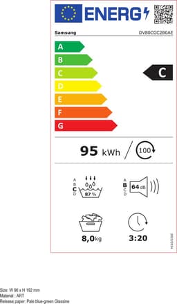 Samsung Optimal Dry Droger 5000-serie DV80CGC2B0AE — thumbnail 2