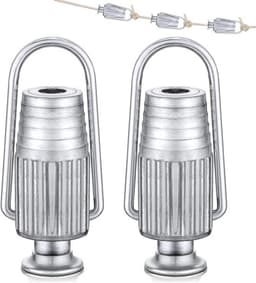 Set van 2 waslijnspanners, metalen waslijnkatrollen, zware aluminium waslijnspanners, geschikt voor katrollen en vaste waslijnen voor huishoudelijk gebruik. — thumbnail 1