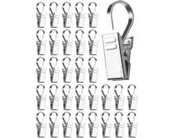 50 Stuks Gordijnklemmen, Gordijnclips, Roestvrij Stalen Metalen Gordijnclips, Gordijnhaken Voor Kabelklemmen, Roestvrije Gordijnklemmen, Gordijnclips, Clips Met Haken Voor Gordijnen, Foto