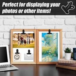 Duwpenklemmen Clips - Posterhangers Prikkers - Foto's Bevestigen - Stevige IJzeren Legering - 30 Stuks - Zwart — thumbnail 2