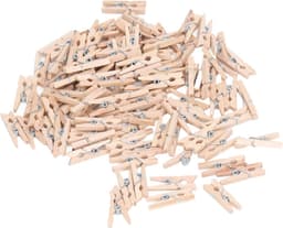 Houten Wasspelden - Mini Knijpers - Ambachten Maken - Uitstekende Afwerking - 100 Stuks - Houtkleur — thumbnail 3