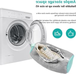 Set van 2 Herbruikbare Schoenwaszakken met Rits, Bescherming voor Schoenen en Kleding, Ideaal voor Wasmachinegebruik en Reis — thumbnail 5