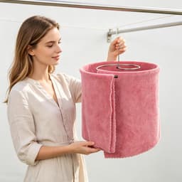 Ruimtebesparende Spiral Hanger voor Bedlinnen en Kleding, Rvs Droogrek voor Plafonds en Lakens — thumbnail 3