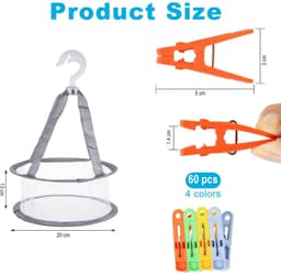 Dailygoods- Kledingklemmen 60 Stuks - Kledingklemmen met Mand - Antislip Klemmen - Waterdichte Klemmen - Roestvrij Staal - Ideaal voor Organiseren - Wasklemmen — thumbnail 4