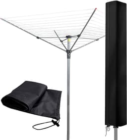 Dailygoods- Afdekking Draaibaar - Wasrek Beschermhoes - Waterdicht - Scheurvast - UV-bestendig - Zwart 420D (160 x 15 x 15 cm) - Wasrekhoes — thumbnail 1