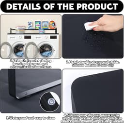 Wasmachine aanrecht - Droger plank - Wasruimte organiseren - Verhoogde opbergruimte - 70 cm breed - Zwart — thumbnail 5