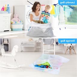 Grote Waszakken van Mesh 90 x 110 cm met Rits voor Kleding, Beddengoed en Reizen - Ideaal voor Wasmachine en Organisatie van Vuile Kleding — thumbnail 5