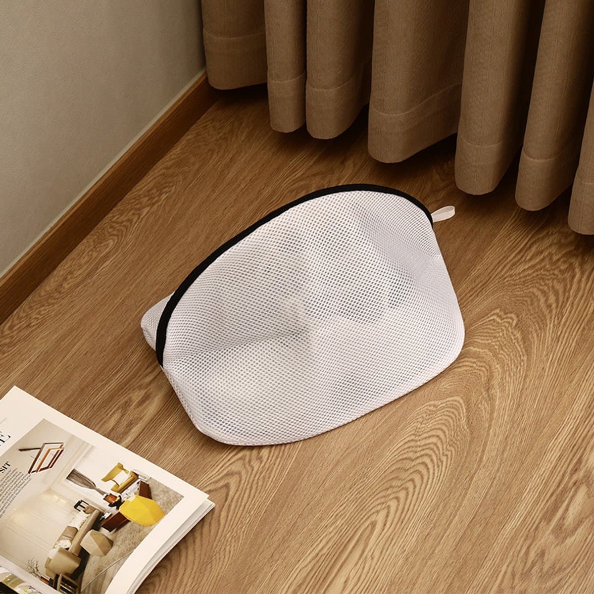 Wasnetzak voor Schoenen Wasmachine 42x24x24cm – Wit met Zwarte Rand, Beschermende Waszak — afbeelding 1