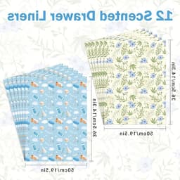 Linnen en Babypoeder Geurpapier voor Lades en Kasten, Geurpapier voor Verzorgingstafel en Kleerkast, 12 Vellen voor een Frisse Geur in Huis — thumbnail 2