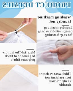 Dailygoods- Wasnet - 2 Stuks - 40 x 50 cm - Fijn Gaas - Herbruikbaar - Ondergoed/Sokken - Duurzaam Polyester - Waszak — thumbnail 5