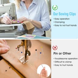 Naaiclips voor stof, pak van 40, Wonder Mini Klemmen, Quiltclips, Multi-Color Crafting Tools voor stof naaien binden knutselen. — thumbnail 3