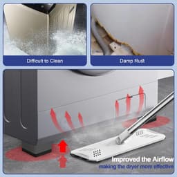 4 stuks antivibratiepads voor wasmachine - Voorkomt beweging van wasmachine en droger - Voorkomt geluids- en trillingsoverdracht - Antivibratiestabilisatorsteunvoetjes (verhoging 4,5 cm) — thumbnail 3