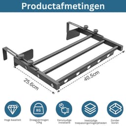MRKK® Handdoekrek Radiator - Badkamer - Droogrek - Zwart met zilver — thumbnail 1