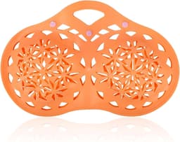 Delicate waszak voor bh's van siliconen met knoop - Bescherming voor bh's en lingerie tijdens het wassen in de wasmachine (32A tot 38D) - Ideaal voor ondergoed en kleding in de wasmachine (Oranje) — thumbnail 1
