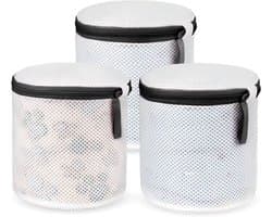 Waszak voor Bh's en Kleding, Herbruikbare Mesh Waszak met Rits, Set van 3 voor Ondergoed, Sokken en Babykleding, Zwart