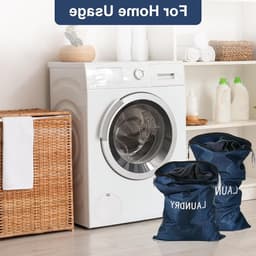 Waterdichte waszakken voor reizen - 4 stuks, opvouwbare waszakken in 3 maten voor vuile kleding, ideaal voor zwemmen, yoga en workouts (Blauw) — thumbnail 2
