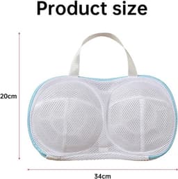 3 stuks - 20*34 cm - BH-waszakje - waszak - met kunststof steun - waszak van netstof - herbruikbare - ondergoed wasnet voor dames - BH-beschermer voor wasmachine - met rits - voor wasmachine - huishoudelijke artikelen - kledingbescherming - blauw — thumbnail 2