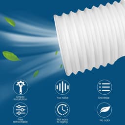 Dailygoods- Airconditioningslang 3 meter - Afvoerslang - Diameter 130 mm - Opvouwbaar - Rekbaar - Hoogwaardig PP/staaldraad — thumbnail 3