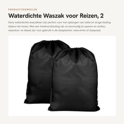 Dailygoods- Waszak Waterdicht - Opvouwbare Wasopbergtas - Trekkoordsluiting - 50 x 60 cm - Duurzaam 210D Oxford-doek - Geschikt voor Reizen - Opbergzak — thumbnail 4