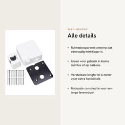 Dailygoods- Waslijn Intrekbaar 6m - Wanddroogrek - Verstelbare Kledinglijn - Roestvrij Staal - Maximaal 25 kg Draagkracht - Voor Binnen en Buiten - Drooglijn — thumbnail 4