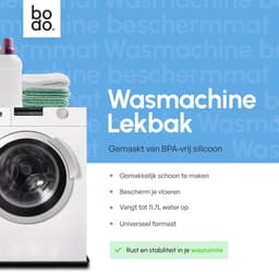 Lekbak Wasmachine - Opvangbak tegen lekkage - Siliconen - 65x60x3 cm - Zwart - Bodo — thumbnail 5