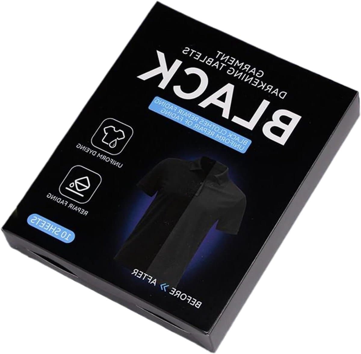 Zwarte Textielverf - Stofkleur Verfrisser - Textiel Opfrissen - Voorkomt Kleuroverdracht - 10 Vellen - Zwart — afbeelding 1