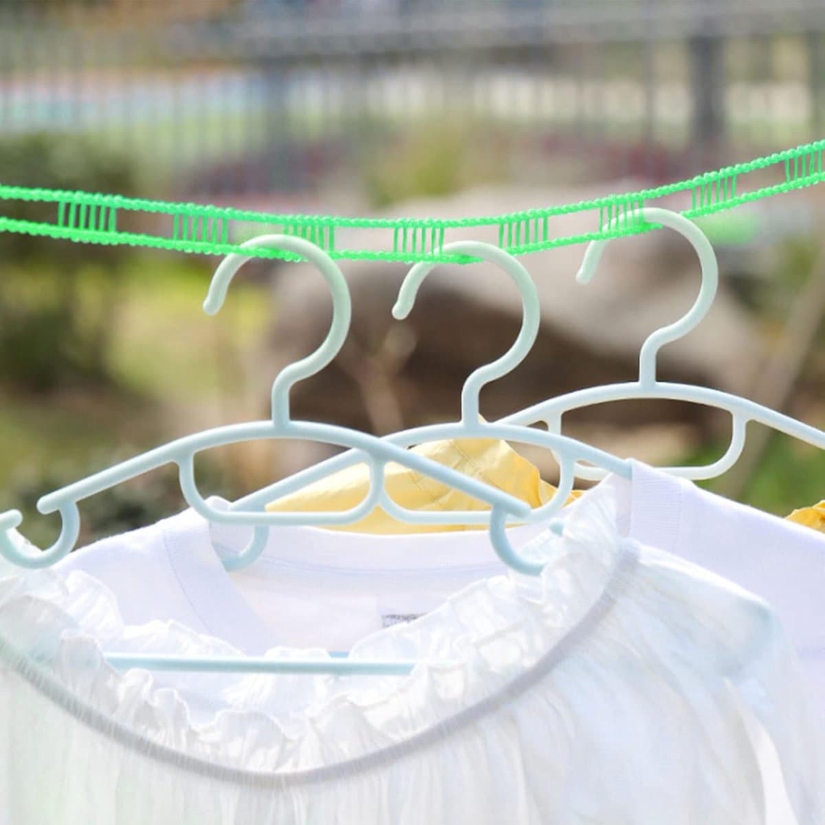 Waslijn - Kledinglijn Drooglijn - Kleding Drogen - Antislip Winddicht - 87 meter - Groen — afbeelding 1
