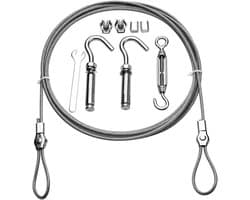 Roestvrij Staal Waslijn - Kledinglijn Staalkabel - Kleding Drogen Buiten - PVC Gecoate Kabel - 2 Meter - Zilver