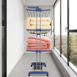 Droogrek Uittrekbaar - Wasrek Toren - Kleding Drogen - Grote Droogcapaciteit - 40 Meter Drooglengte - Zwart Wit — thumbnail 4