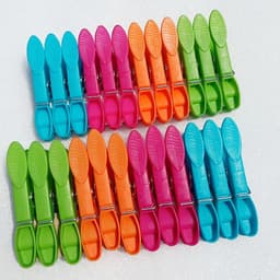 Gekleurde wasknijpers - Kleine clips - Kleding drogen - Winddicht ontwerp - 12 stuks - Meerkleurig — thumbnail 2