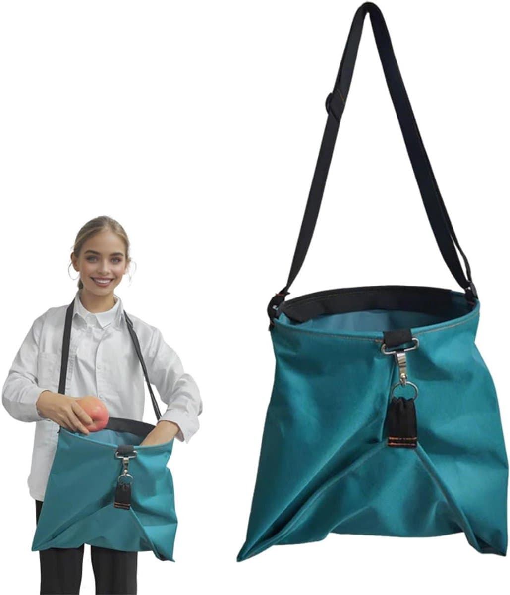 Oogstschort - Tuinierschort - Fruit Verzamelen - 6 Zakken Met Snelsluiting - 40 x 38 cm - Groen — afbeelding 1