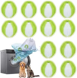 Wasballen - 12 stuks - 4CM - Pluisballen - Wasmachine Huisdierhaarverwijderaar - Drogerballen - Huisdierhaar Wasballen - Herbruikbaar - voor het wassen van dierenharen - groen — thumbnail 1