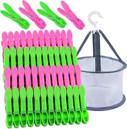 48 Stuks Kleurige Kledingknijpers - Winddichte Plastic Klemmen voor Waslijnen en Sokken, Ideaal voor Buitengebruik en Binnengebruik — thumbnail 1