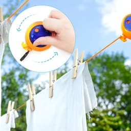 Verstelbare Waslijn van 8 Meter voor Buiten en Binnen, Draagbare Drooglijn voor Kamperen en Reizen, Ideaal voor Kleding en Handdoeken — thumbnail 3