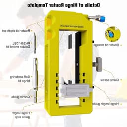 Molen sjabloon voor deurhengsels met opbergruimte en diepte-instelling, verstelbaar voor verschillende hengselgroottes, ideaal voor precisiewerk en houtbewerking — thumbnail 4