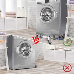 Wasmachine Verhoger op Wielen – Verstelbaar Onderstel – Anti-Trilling – 300 kg – 41,5-65 cm — thumbnail 2