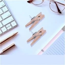 Houten Punaises - Creatieve Clips - Decoratief Bevestigen - Met Klemfunctie - 100 Stuks - Houtkleur — thumbnail 2