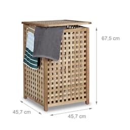 Wasmand walnoot met deksel - 75 L - naturel — thumbnail 4