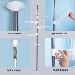 Zylo® Droogtoren 4 Verdiepingen - Droogtoren - Droogrek - In Hoogte Verstelbaar - Metaal - 18x86x8cm - Grijs — thumbnail 2