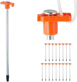 Grondpennen set van 18 met oogje 25 cm - voor kamperen - oranje — thumbnail 1