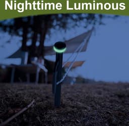 30 cm stormbestendige tentharingen met lichtgevende ringen en touw - set van 8 — thumbnail 4