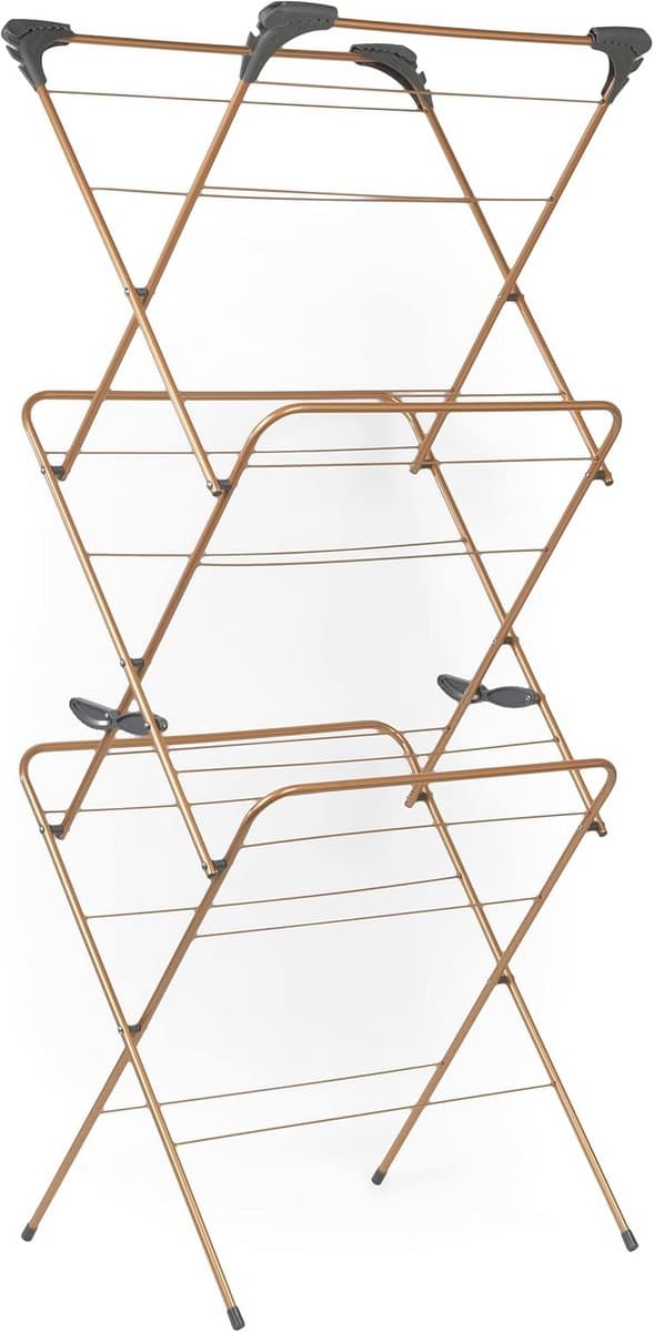 150-jaar jubileum koperen editie elegant kledingrek - 3 lagen - 15 meter droogruimte - opvouwbaar en compact - maximaal 15 kg belasting — afbeelding 1