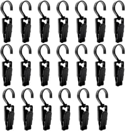 20 stuks antislip draagbare clips - 360° draaibare clips - clip voor reishoed,sjaal, sokken (zwart) — thumbnail 1