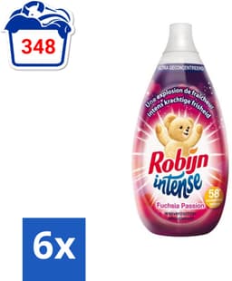 Robijn Intense - Wasverzachter - Intense Fuchsia Passion - 870ml - 58 Wasbeurten - Voordeelverpakking - 6 stuks — thumbnail 1